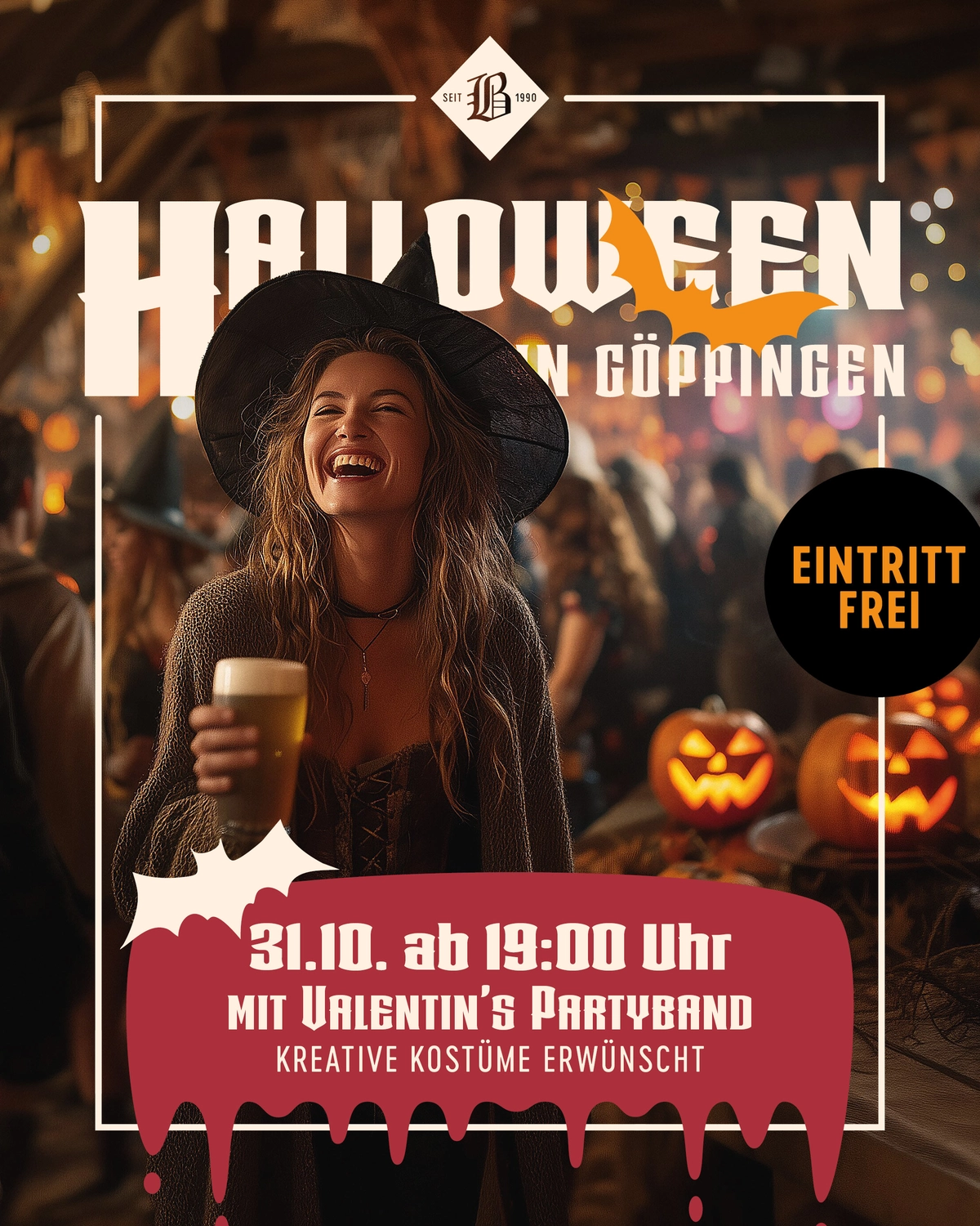 Valentin's Partyband, ein Kind mit einem Bandmitglied